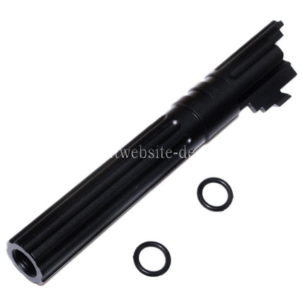 5KU 5 Zoll 123/127mm CNC Aluminium Gerade Geriffelt Äußerer Lauf +11mm CW im Uhrzeigersinn Geeignet für Armorer Works AW WE-TECH Tokyo Marui Hi-Capa 5.1 GBB Pistolen Airsoft