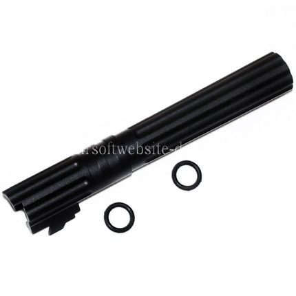 5KU 5 Zoll 123/127mm CNC Aluminium Gerade Geriffelt Äußerer Lauf +11mm CW im Uhrzeigersinn Geeignet für Armorer Works AW WE-TECH Tokyo Marui Hi-Capa 5.1 GBB Pistolen Airsoft
