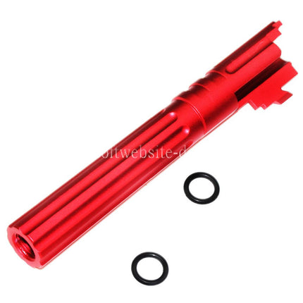 5KU 5 Zoll 123/127mm CNC Aluminium Gerade Geriffelt Äußerer Lauf +11mm CW im Uhrzeigersinn Geeignet für Armorer Works AW WE-TECH Tokyo Marui Hi-Capa 5.1 GBB Pistolen Airsoft