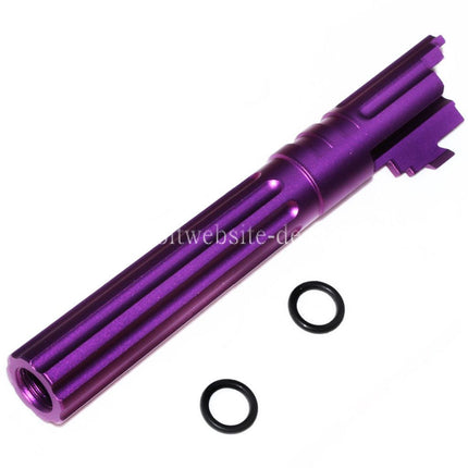 5KU 5 Zoll 123/127mm CNC Aluminium Gerade Geriffelt Äußerer Lauf +11mm CW im Uhrzeigersinn Geeignet für Armorer Works AW WE-TECH Tokyo Marui Hi-Capa 5.1 GBB Pistolen Airsoft