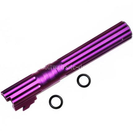 5KU 5 Zoll 123/127mm CNC Aluminium Gerade Geriffelt Äußerer Lauf +11mm CW im Uhrzeigersinn Geeignet für Armorer Works AW WE-TECH Tokyo Marui Hi-Capa 5.1 GBB Pistolen Airsoft