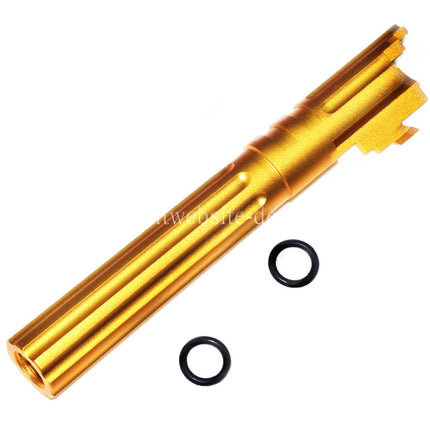 5KU 5 Zoll 123/127mm CNC Aluminium Gerade Geriffelt Äußerer Lauf +11mm CW im Uhrzeigersinn Geeignet für Armorer Works AW WE-TECH Tokyo Marui Hi-Capa 5.1 GBB Pistolen Airsoft