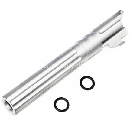 5KU 5 Zoll 123/127mm CNC Aluminium Gerade Geriffelt Äußerer Lauf +11mm CW im Uhrzeigersinn Geeignet für Armorer Works AW WE-TECH Tokyo Marui Hi-Capa 5.1 GBB Pistolen Airsoft