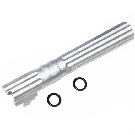 5KU 5 Zoll 123/127mm CNC Aluminium Gerade Geriffelt Äußerer Lauf +11mm CW im Uhrzeigersinn Geeignet für Armorer Works AW WE-TECH Tokyo Marui Hi-Capa 5.1 GBB Pistolen Airsoft