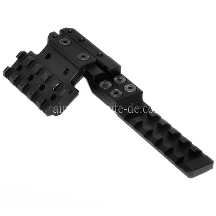 PPS CNC Aluminium Kimme verlängerte Schienenmontage Set Geeignet für AK-Serie AEG Gewehre Airsoft Schwarz
