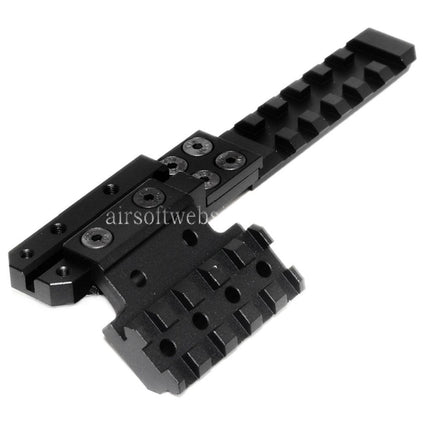 PPS CNC Aluminium Kimme verlängerte Schienenmontage Set Geeignet für AK-Serie AEG Gewehre Airsoft Schwarz