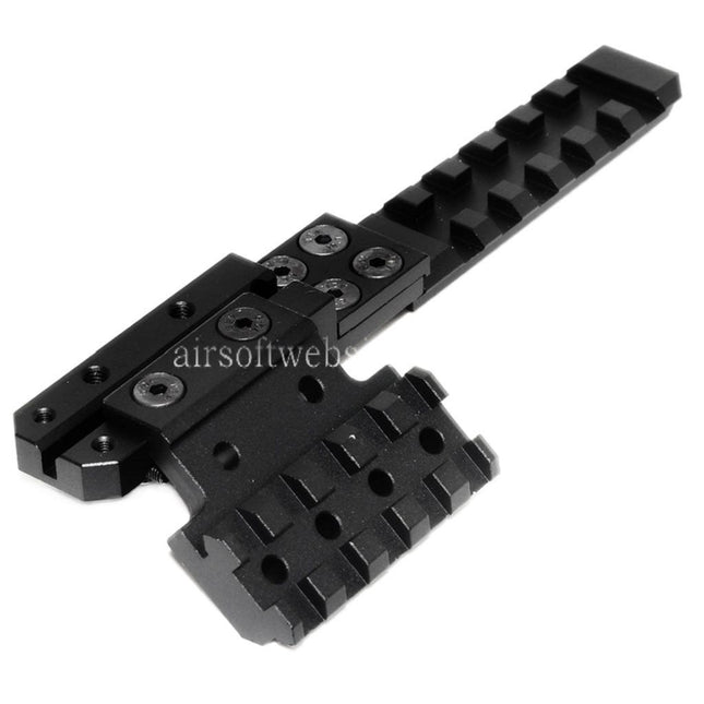 PPS CNC Aluminium Kimme verlängerte Schienenmontage Set Geeignet für AK-Serie AEG Gewehre Airsoft Schwarz