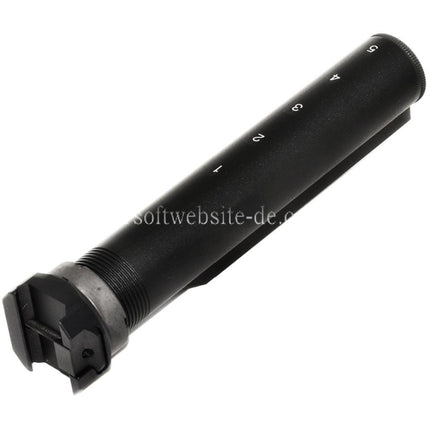 5KU 5-Positions Schaft Pufferrohr mit 20mm Picatinny Schienenadapter Geeignet für M4 Gewehre Einziehbarer Schaft Schwarz