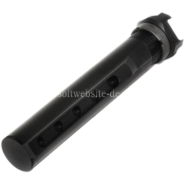 5KU 5-Positions Schaft Pufferrohr mit 20mm Picatinny Schienenadapter Geeignet für M4 Gewehre Einziehbarer Schaft Schwarz