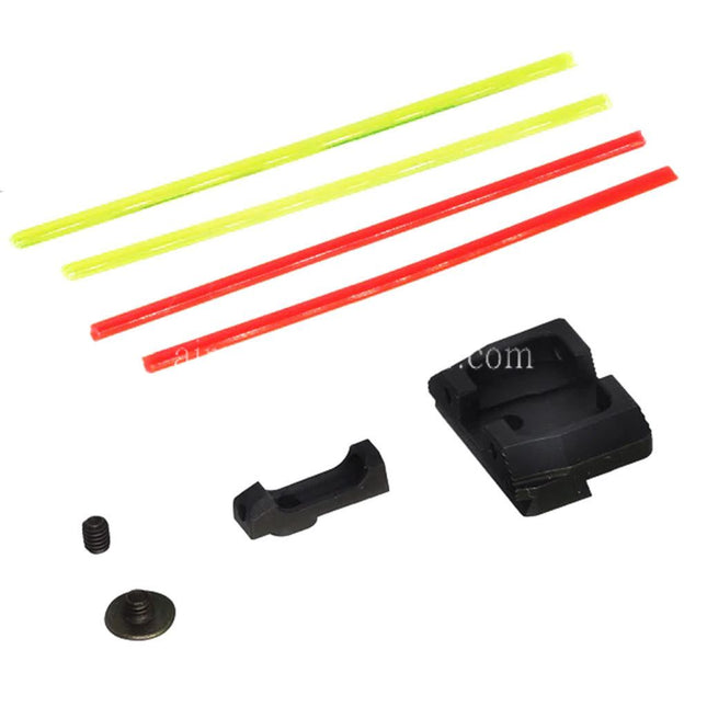 Guns Modify GM CNC Stahl Low Profile Fiberglasvisier Korn Kimme Geeignet für Umarex VFC G-Serie Version.1 GBB Pistolen Airsoft