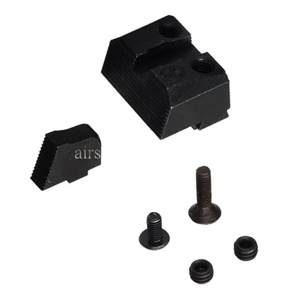 Guns Modify GM CNC Stahl SU Stil Schalldämpfer Visierset vorne hinten Geeignet für WE(WE-TECH) Tokyo Marui G-Serie GBB Pistolen Airsoft Schwarz