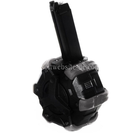 WE (WE-TECH) 350rd Gas Trommelmagazin Geeignet für G17 G18C G-Serie GBB Pistolen Airsoft