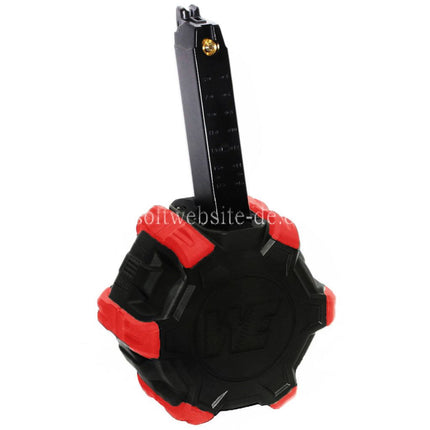 WE (WE-TECH) 350rd Gas Trommelmagazin Geeignet für G17 G18C G-Serie GBB Pistolen Airsoft