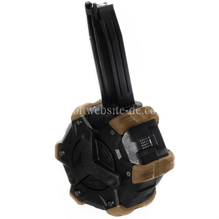 WE (WE-TECH) 350rd Gas Trommelmagazin Geeignet für Hi-Capa GBB Pistolen Airsoft