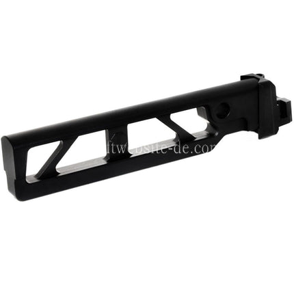 5KU Aluminium 6-Positions Skeleton ST-6 Klappschaftrohr mit Adapter Geeignet für E&L AKS74 AK-105 Serie AEG GBB Gewehre Airsoft Schwarz