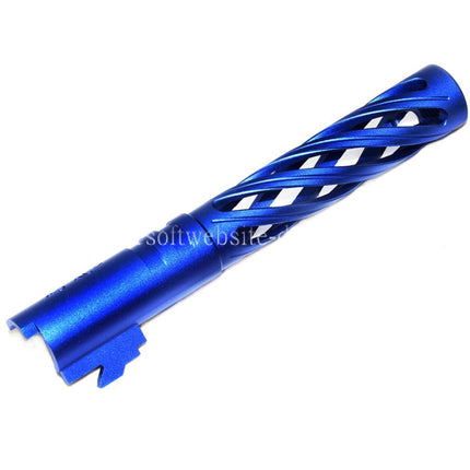 5KU 5 Zoll 123/127mm CNC Tornado Spiral Hollow Äußerer Lauf +11mm CW im Uhrzeigersinn Geeignet für Armorer Works AW WE-TECH Tokyo Marui Hi-Capa 5.1 GBB Pistolen Airsoft