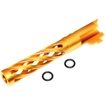 5KU 5 Zoll 123/127mm CNC Tornado Spiral Hollow Äußerer Lauf +11mm CW im Uhrzeigersinn Geeignet für Armorer Works AW WE-TECH Tokyo Marui Hi-Capa 5.1 GBB Pistolen Airsoft