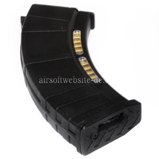 CYMA 600rd Polymer Hi-Cap Magazin mit Dummy Display Geeignet für AK Serie AEG Gewehre Airsoft Schwarz