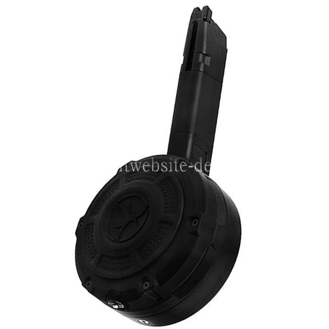 Action Army 350rd Schnelles Nachladen Gas Trommelmagazin Geeignet für AAP-01 EMG SAI BLU E&C APS ARMY BELL UMAREX Elite Force VFC AW WE Tokyo Marui G17 G18C G-Serie GBB Pistolen Airsoft
