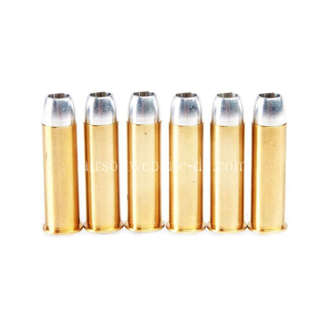 King Arms 6 Stück Set mit Metallhülsenpatronen geeignet für King Arms Peacemaker SAA .45 Serie Revolver Pistolen Airsoft