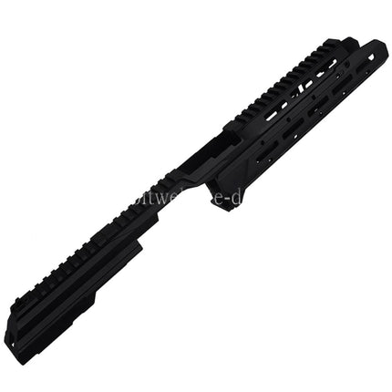 5KU Chassis SAG Stil MK3 Monolithic M-Lok Handschutz Schienen System Staubschutzhülle Set Geeignet für Tokyo Marui AKM GBB Serie Gewehre Airsoft Schwarz