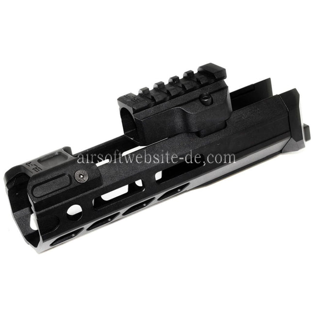 Dytac SLR Gewehreworks ION Lite 165mm 6.5 Zoll Extended M-LOK Handschutz schienen system Kit mit Außenlauf Geeignet für GHK AK Serie GBB Gewehre Airsoft Schwarz