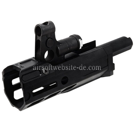 Dytac SLR Gewehreworks 125mm 4.7 Zoll Light M-LOK Erweitertes Handschutz schienen system Kit mit Außenlauf Geeignet für Tokyo Marui AKM Serie GBB Gewehre Airsoft Schwarz