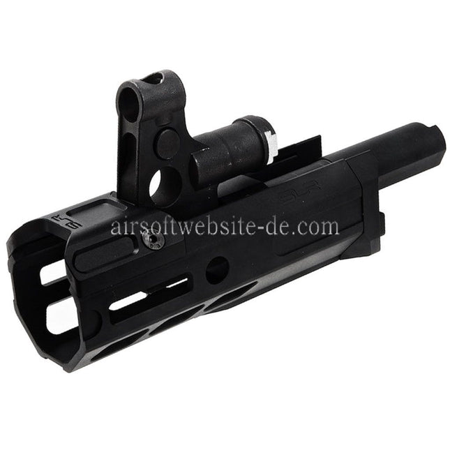 Dytac SLR Gewehreworks 125mm 4.7 Zoll Light M-LOK Erweitertes Handschutz schienen system Kit mit Außenlauf Geeignet für Tokyo Marui AKM Serie GBB Gewehre Airsoft Schwarz