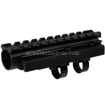 Hephaestus 20mm Gasrohr mit Picatinny-Schiene Typ III Geeignet für AKS 74U AKMSU Serie AEG GBB Gewehre Airsoft Schwarz