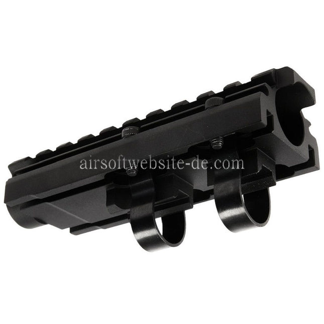 Hephaestus 20mm Gasrohr mit Picatinny-Schiene Typ III Geeignet für AKS 74U AKMSU Serie AEG GBB Gewehre Airsoft Schwarz