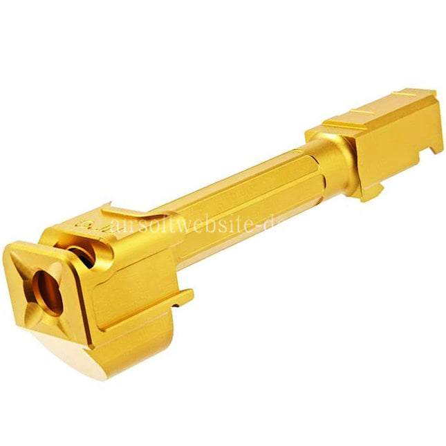 RGW ARC9 Äußerer Lauf mit Sparc-M V2-G5 Kompensator -14mm CCW gegen den Uhrzeigersinn Geeignet für VFC G45 G19X Serie GBB Pistolen Airsoft Gold