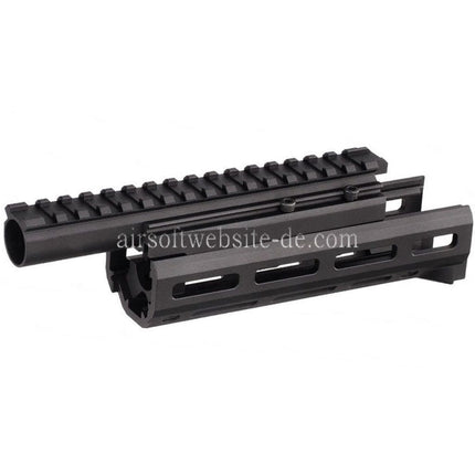 Hephaestus 6.5 Zoll 160mm CNC Aluminum M-LOK Handschutz mit 20mm Schienen Gasrohr Geeignet für GHK LCT AKS-74U Serie AEG GBB Gewehre Airsoft Schwarz