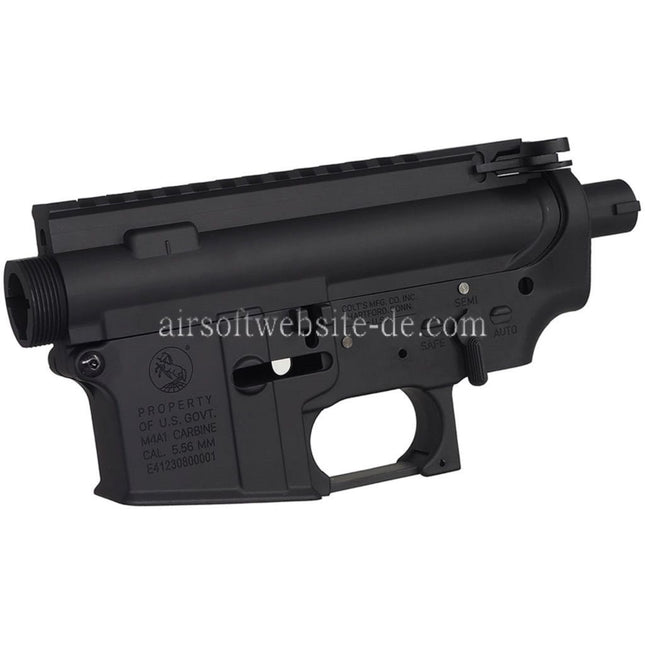 E&C COLT M4A1 Oberer Untere Metall Körperempfänger (CNC Logo) Geeignet für E&C Tokyo Marui M4 M16 Serie AEG Gewehre Airsoft Schwarz