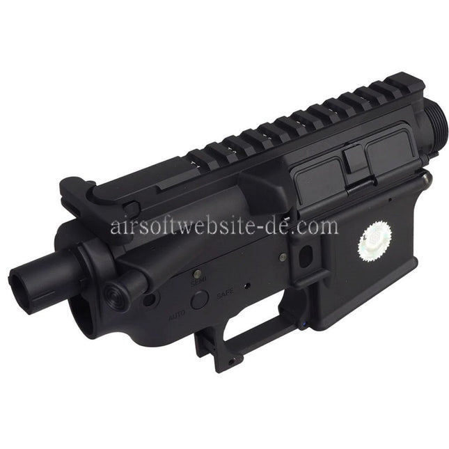E&C COLT M4A1 Oberer Untere Metall Körperempfänger (CNC Logo) Geeignet für E&C Tokyo Marui M4 M16 Serie AEG Gewehre Airsoft Schwarz