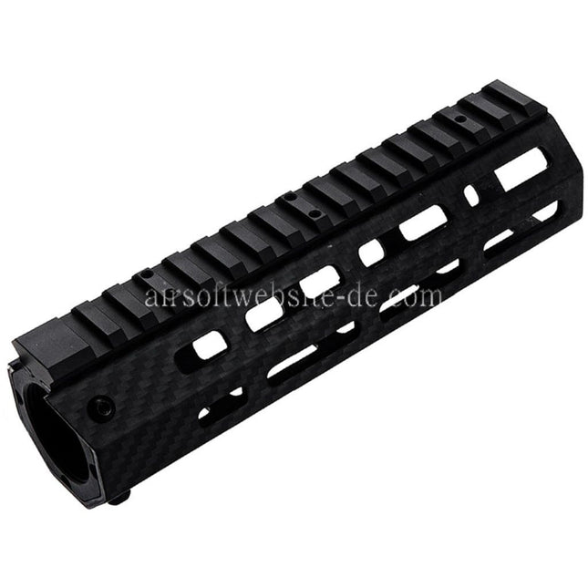 Revanchist Airsoft 180mm 7 Zoll Leichte Kohlefaser M-LOK Handschutz schienen system Geeignet für Tokyo Marui M4 Serie MWS GBB Gewehre Schwarz