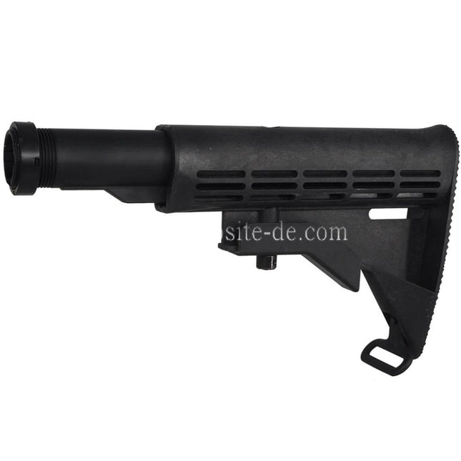 CYMA LE Einschiebbarer Schaft mit 6-fach verstellbarem Rohr Geeignet fur M4 Serie AEG Gewehre Schwarz