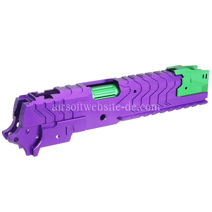 5KU CNC Aluminum Matrix Stil Äußerer Lauf Mittlerer Rahmen Schlitten Set Geeignet für Tokyo Marui Hi-Capa Serie GBB Pistolen Airsoft