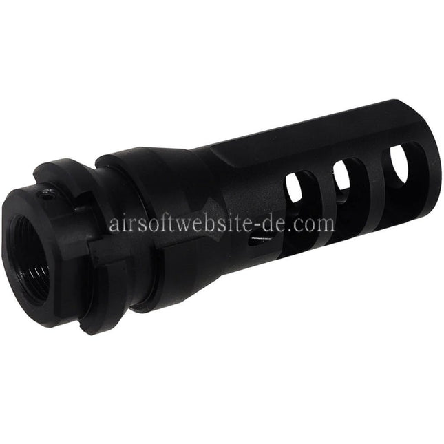 PTS Dead Air KeyMo Mündungsbremse Mündungsfeuerdämpfer Geeignet für -14mm CCW Gegen den Uhrzeigersinn Lauf Gewehre Airsoft