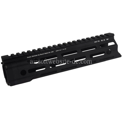 APS EMG Daniel Defense MFR 9 Zoll M-LOK Handschutz Schienen System geeignet für APS EMG Tokyo Marui M4 M16 Serie AEG Gewehre Airsoft Schwarz