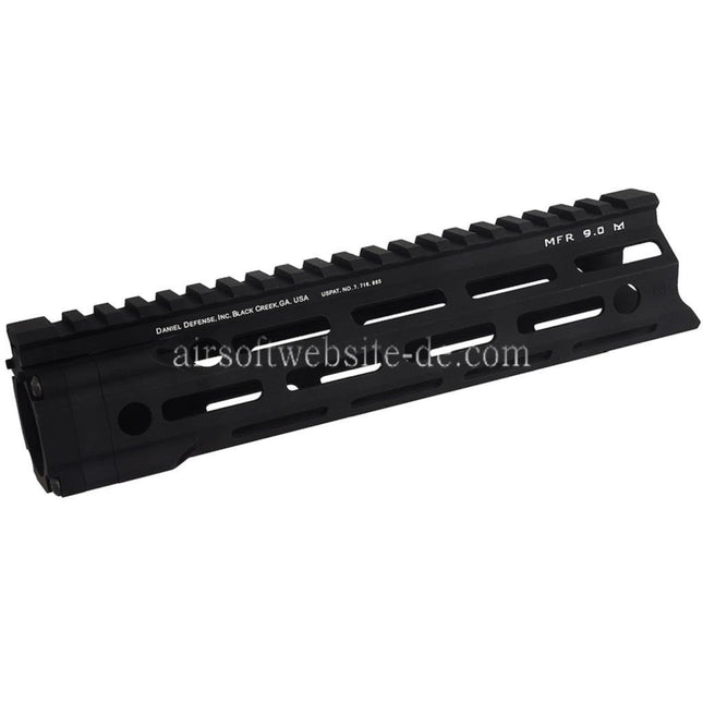 APS EMG Daniel Defense MFR 9 Zoll M-LOK Handschutz Schienen System geeignet für APS EMG Tokyo Marui M4 M16 Serie AEG Gewehre Airsoft Schwarz