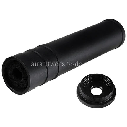 5KU 205mm Aluminum SV SAIGA Schalldämpfer -14mm CCW Gegen den Uhrzeigersinn Gewehre Airsoft Schwarz