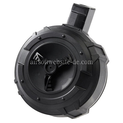 G&G 1730rd Polymer Manuellem Aufzug Trommelmagazin Geeignet für G&G PRK9 Serie AEG Gewehre Airsoft Schwarz