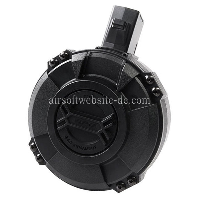 G&G 1730rd Polymer Manuellem Aufzug Trommelmagazin Geeignet für G&G PRK9 Serie AEG Gewehre Airsoft Schwarz
