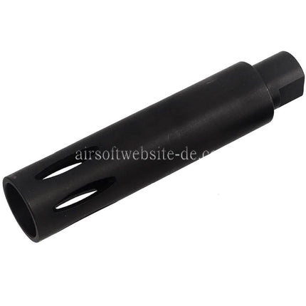 CYMA 113mm XM177 E1 Stil Mündungsfeuerdämpfer Geeignet für -14mm CCW Gegen den Uhrzeigersinn Lauf Gewehre Airsoft Schwarz