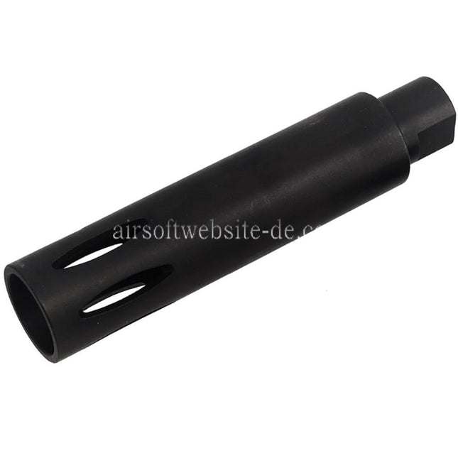 CYMA 113mm XM177 E1 Stil Mündungsfeuerdämpfer Geeignet für -14mm CCW Gegen den Uhrzeigersinn Lauf Gewehre Airsoft Schwarz