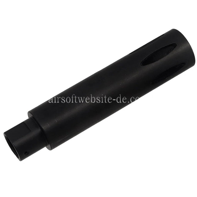 CYMA 113mm XM177 E1 Stil Mündungsfeuerdämpfer Geeignet für -14mm CCW Gegen den Uhrzeigersinn Lauf Gewehre Airsoft Schwarz