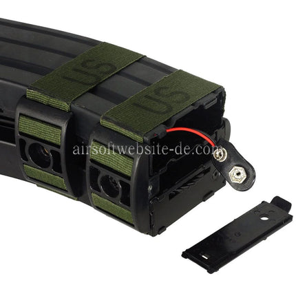 BATTLEAXE 800rd Elektrisches Doppel Magazin mit Platzpatrone Geeignet für M4 M16 Serie AEG Gewehre Airsoft