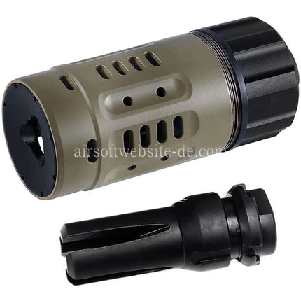 5KU Pyro Enhanced Mündungsbremse mit 4-Polig Feuerdämpfer -14mm CCW gegen den Uhrzeigersinn Gewinde