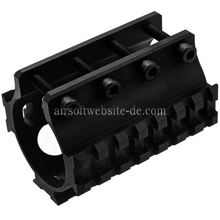 LCT 3-Seiten 75mm 7-Slots 20mm Picatinny-Schalldämpferschiene Geeignet für Gewehre AS VAL VSS Serie Airsoft Schwarz