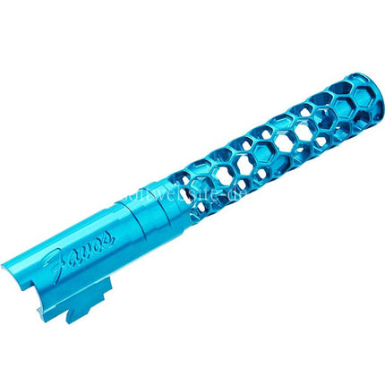 Dr. Black CNC 6063 Aluminum 5 Zoll 125mm Favos Stil Äußerer Lauf +11mm CW im Uhrzeigersinn Geeignet für Armorer Works AW WE-TECH Tokyo Marui Hi-Capa 5.1 Serie GBB Pistolen Airsoft